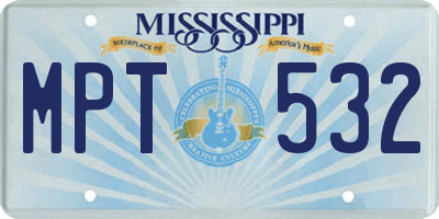 MS license plate MPT532