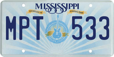 MS license plate MPT533
