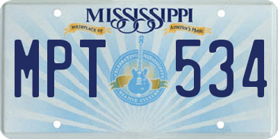 MS license plate MPT534