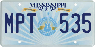 MS license plate MPT535
