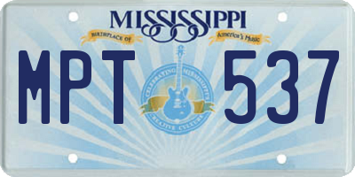 MS license plate MPT537