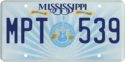 MS license plate MPT539