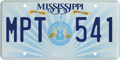 MS license plate MPT541