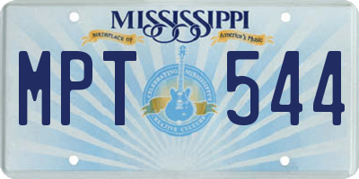 MS license plate MPT544