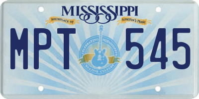 MS license plate MPT545