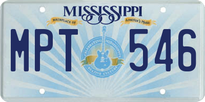 MS license plate MPT546