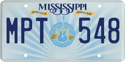 MS license plate MPT548