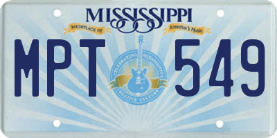 MS license plate MPT549