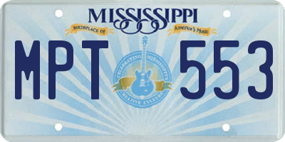 MS license plate MPT553