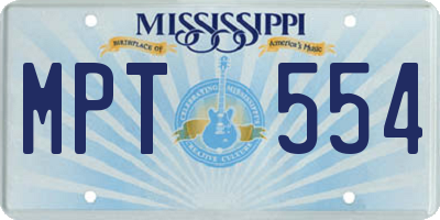 MS license plate MPT554