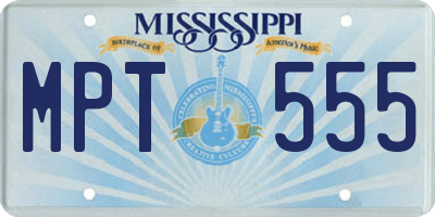 MS license plate MPT555
