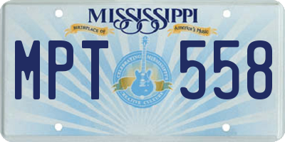 MS license plate MPT558