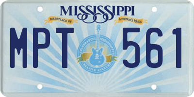 MS license plate MPT561