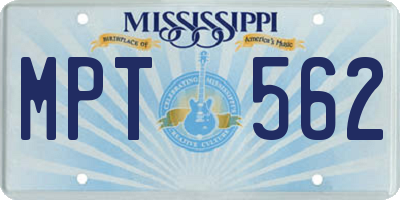 MS license plate MPT562