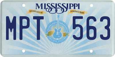 MS license plate MPT563