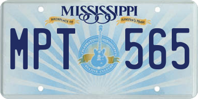 MS license plate MPT565