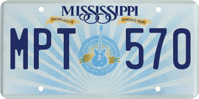 MS license plate MPT570