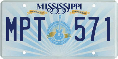 MS license plate MPT571