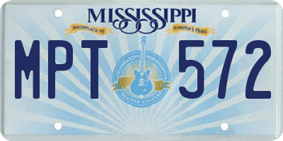 MS license plate MPT572