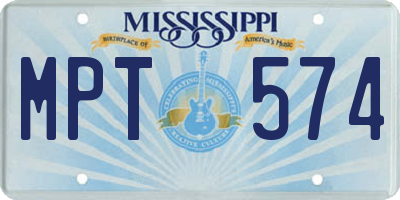 MS license plate MPT574