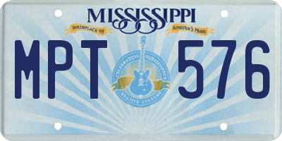 MS license plate MPT576