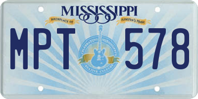 MS license plate MPT578