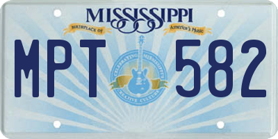 MS license plate MPT582