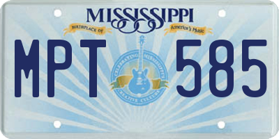 MS license plate MPT585