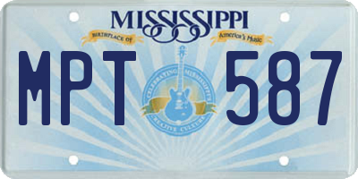 MS license plate MPT587