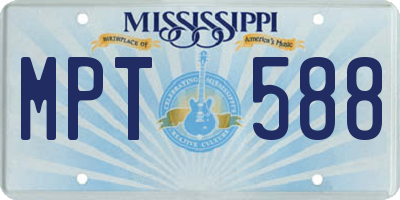 MS license plate MPT588