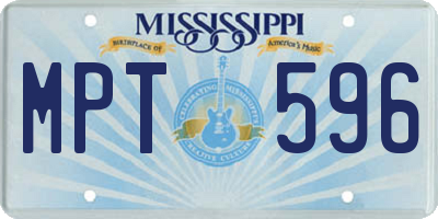 MS license plate MPT596