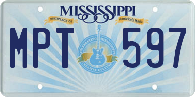 MS license plate MPT597