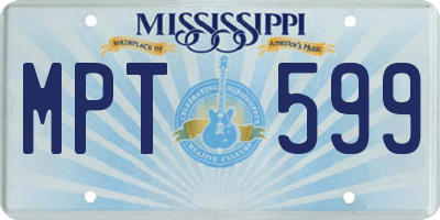 MS license plate MPT599