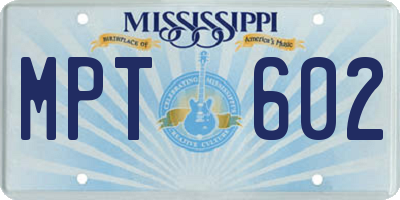 MS license plate MPT602
