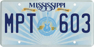 MS license plate MPT603