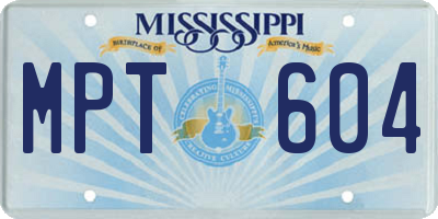 MS license plate MPT604