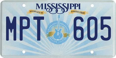 MS license plate MPT605