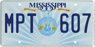 MS license plate MPT607