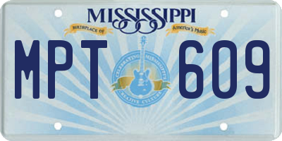 MS license plate MPT609