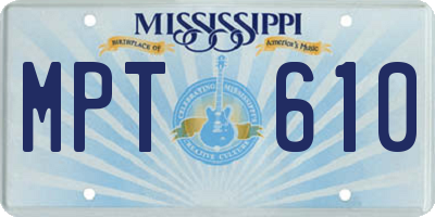 MS license plate MPT610