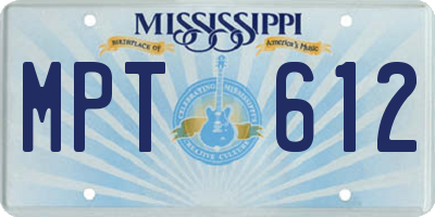 MS license plate MPT612