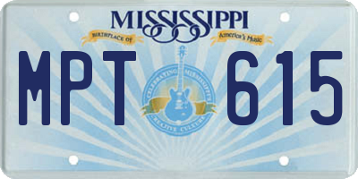 MS license plate MPT615