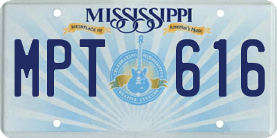 MS license plate MPT616