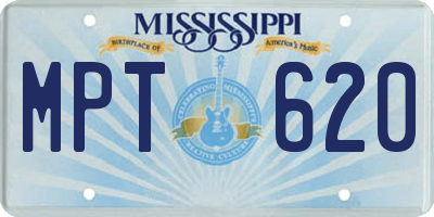 MS license plate MPT620