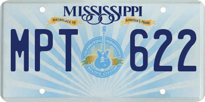 MS license plate MPT622