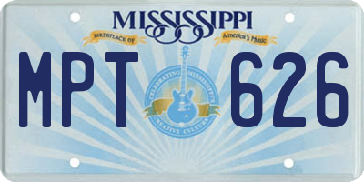 MS license plate MPT626
