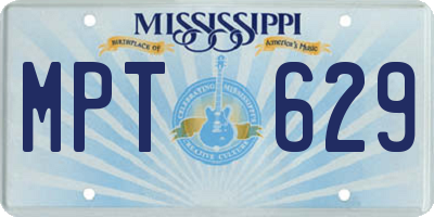 MS license plate MPT629