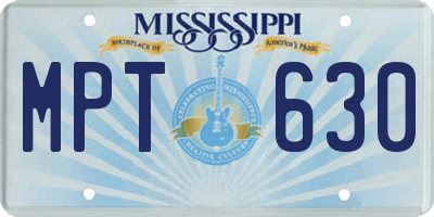 MS license plate MPT630