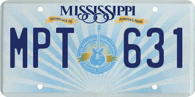 MS license plate MPT631