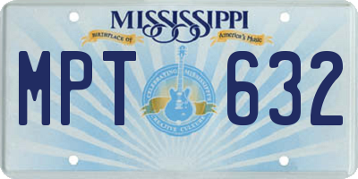 MS license plate MPT632